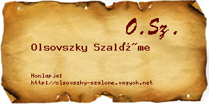 Olsovszky Szalóme névjegykártya